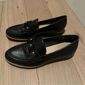 Kate Spade Black Loafers with Gold Details